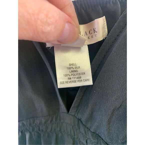 White House Black Market Silk Sleeveless Black Dress Size 0 - Picture 7 of 9